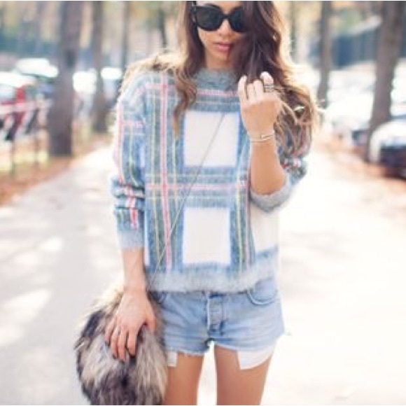 Stella McCartney Mohair Tartan Plaid Sweater - Picture 1 of 13